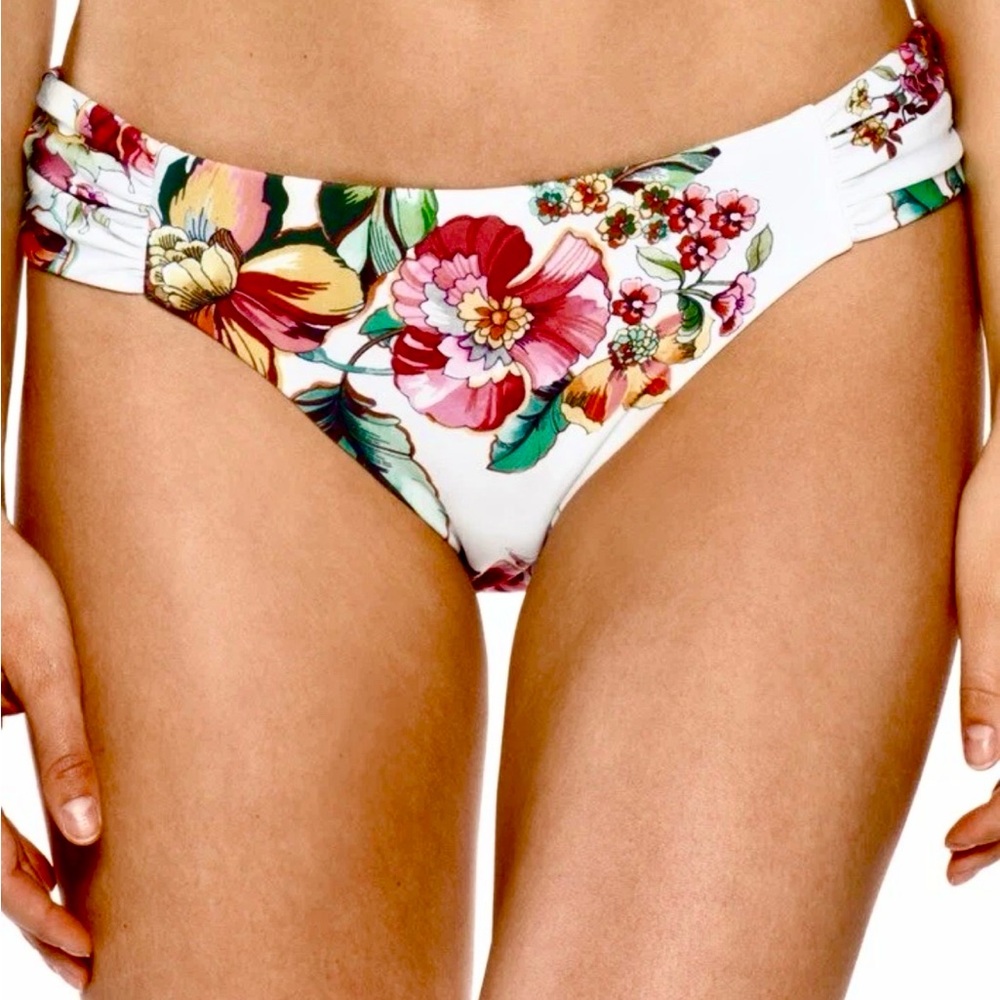 NWT Becca by Rebecca Virtue American Tab Side Hipster Bikini Bottom Multi S E200